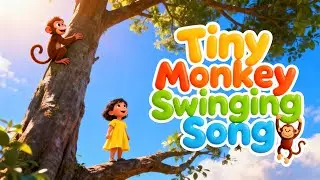 🐒 Tiny Monkey Swinging Song! | Fun Jungle Animal Rhyme for Kids