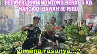 BELAH DURIAN MONTONG BERAT 5 KG HARGA DI BAWAH 50 RIBU GIMANA RASANYA...?