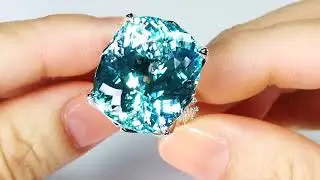 Flawless Unheated Paraiba Tourmaline Ring at 32ct by Kat Florence KF07203
