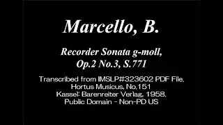 Marcello, B. _ Recorder Sonata g-moll, Op.2 No.3, SF771