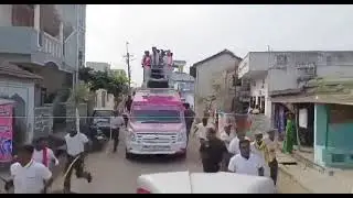 Telangana Minister and BRS leader KTR Rao fell down from a vehicle during an election rally in Armor
