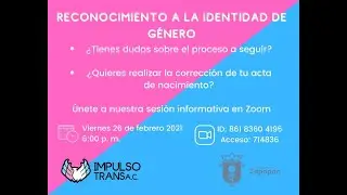 Dirección de Zapopan, Jalisco. Cambio de nombre y género para personas Trans