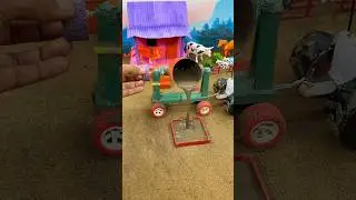 🚜🔥Real Working Mini Tractor Cement PillarMaking Machine #shorts #youtubeshorts