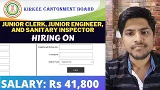 Kirkee Cantonment Board Recruitment 2021 | Apply Online for Junior Clerk, Junior Engineer | Job
