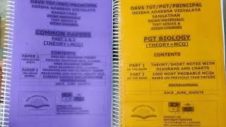OAVS PGT BIOLOGY COMPLETE STUDY MATERIALS (BEST NOTES AND 1000 MOST PROBABLE MCQs ) & online tests