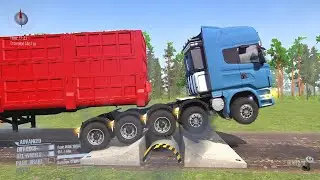 Spin tires: mudrunner gameplay, The road is muddy, with strong water currents and high speeds Ep34