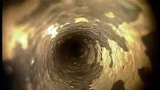 Heat exchanger tubes before cleaning using a video inspection sewer pipe camera