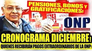 ONP PENSIONES 19990!!! CRONOGRAMA DE PAGOS DICIEMBRE 2025!!! AQU&Iacute; FECHAS DE ABONO Y GRATIFICACION!!!