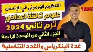 البنكرياس والغدد التناسلية - شرح الجزء الثاني من الوحدة الرابعة علوم تالتة اعدادي ترم تاني ٢٠٢٤