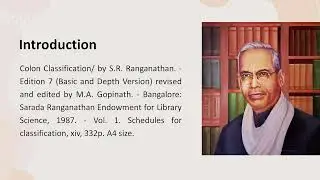 Introduction to Colon Classification 7th edition (CC 7): Structure and Principles #swayamprabha