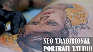 NEO TRADITIONAL PORTRAIT  TATTOO  TIMELAPSE