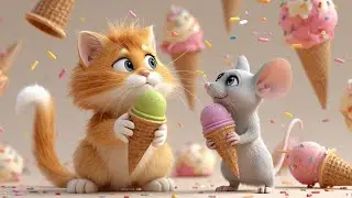 Bell Ring Ice Cream Song | Mouse & Cat Funny Kids Rhyme