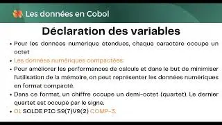 Formation Cobol Z/OS - Types de données