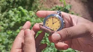 Delicious Yellow Dial Vintage Russian Molnija Pocket Watch. #wotd #pocketwatch #russianwatches