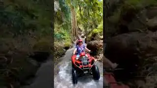 Muddy wheels, wet boots, and pure fun , let&rsquo;s go through the river! #atvridebali #atvtoursubud