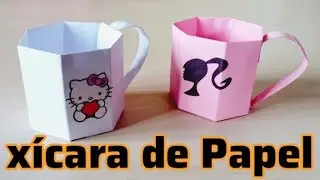 Como Fazer xícara de papel!!! | origami paper craft | Dobradura | artesanato de papel