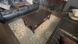 Yaheetech Wood 2-Tier Black Coffee Table with Storage Shelf for Living Room, X Design Accent