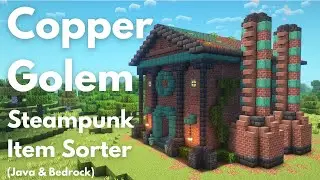 COPPER GOLEM ITEM SORTER - STEAMPUNK | Minecraft Tutorial | Java & Bedrock