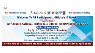 Prize Ceremony 33 RD junior national tennis cricket champion ship 2025 /26 final  day