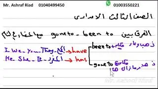 الفرق بين been-  gone مغ المضارع التام الثالث الاعدادى