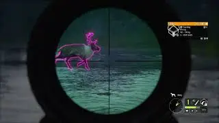He managed to stop looking back at his burning ATV and shoot a Caribou but it didn't hit.