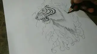 menggambar harimau#lukisan pensil#desain tatto#karyadi wardino channel#