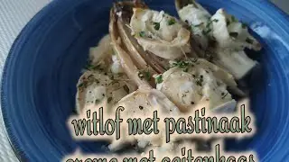 Цикорий с кремом из пастернака и козьим сыром.