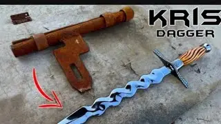 Forging KRIS Knife out of Rusty Gate Lock 🔐🔐 🔐