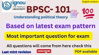 BPSC-101 || important questions and answers || #ignou #bpsc101 #bpsc #political #questionanswer