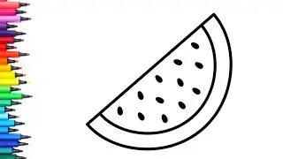 How To Draw Watermelon 🍉 Drawing, Painting & Colouring for Kids and Toddlers_ Child Art 
