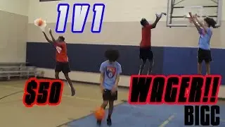 BIG MONEY WAGER! HUGE 1v1 BASKETBALL [GAME 1] (Greg) vs. Jordan