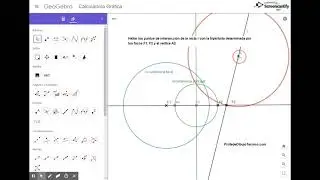 Puntos de intersección de una hipérbola con una recta que pasa por uno de sus focos