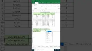 Average Formula | How to Calculate Employees' Average Salary, Bonus & Experience in Excel
