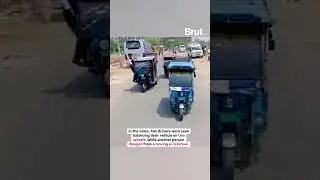 E-rickshaw drivers challaned for pulling stunts on a public road in Noida.