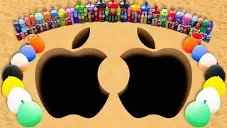 How to Make Two Apple with Orbeez, Giant Fanta, Pepsi, Mirinda, Mtn Dew, Coca Cola vs Mentos