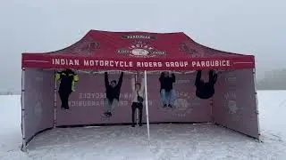 Z&aacute;těžov&yacute; test nůžkov&eacute;ho p&aacute;rty stanu TENTino BIG HEXAGON