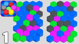 HexaBlast Puzzle - Sort Colors - Gameplay Walkthrough Part 1 All Levels 1-10 (Android & iOS)