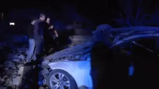 Aftermath of Israeli airstrike that killed at least 4 in Lebanon's Chouf district