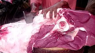 Fastest beef cutting skills by expert butcher, Best meat cutter  knife skills,How to cutting cow leg