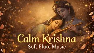 Calm Krishna 🌙 Soft Flute Music | Deep Sleep, Meditation & Radha Krishna Love