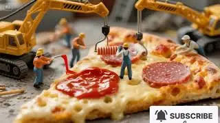 Tiny Workers Build a Giant Pizza | Mini Construction Meets Cheesy Perfection❤️✨