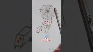 Make a girl with umbrella pencil drawing by Rahul's creativity