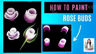 One Stroke Painting Rose | Quick and Easy rose buds acrylic painting for beginners