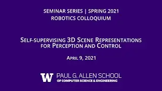 Self-supervising 3D Scene Representations for Perception and Control (Katerina Fragkiadaki, CMU)