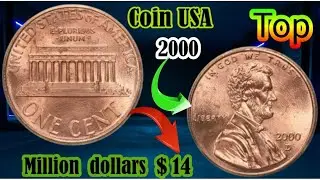 1 Cent 2000 USA Coin Value  | Lincoln Memorial Penny Worth $14? | Old Coin Vault