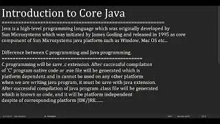 Introduction to Core Java | What is Core Java | Core Java