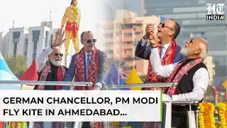 German Chancellor Merz Gets Grand Welcome, Flies Kite Depicting Lord Hanuman With PM Modi | HT INDIA