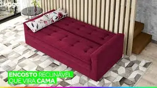 Sof&aacute; cama Casal 3 Lugares Veludo Reclin&aacute;vel Matrix Nanda - Vale a pena? Onde Comprar?
