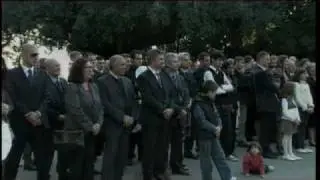 Pope bids farewell to his employees before he left Castel Gandolfo