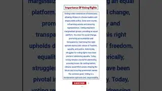 Importance Of Voting Rights - Essay In 100 Words #shorts #essay #essaywriting #voting #rights